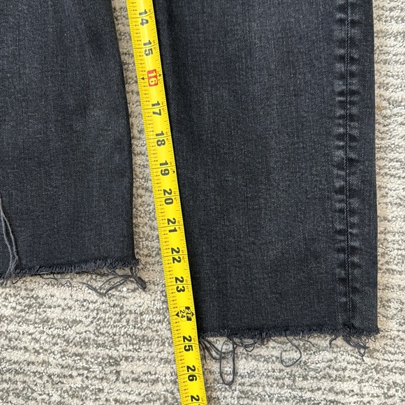 Re/Done High Rise Straight Ankle Crop Black DistressedVintage Black Wash Size 26 - Picture 11 of 16